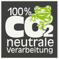 label co2 neutrale verarbeitung schwarz